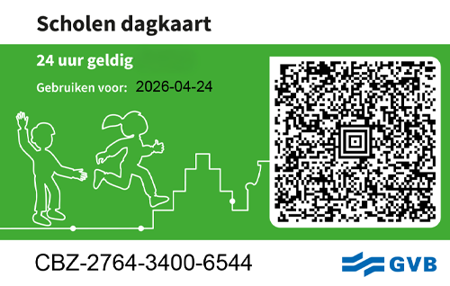 GVB-scholendagkaart (QR-ticket)